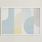 "Hustle Bustle" - Art Print in Neutral Natural by Jennifer Morehead - Framed