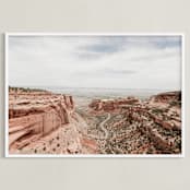 "Desert Horizon" - Art Print in Sand by Jamie Lollback - Framed