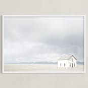 "on the range" - Art Print in mountain blue by Alicia Abla - Framed