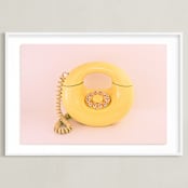 "Call Me Maybe 2" - Art Print in Baby Pink by Deborah Chou - Framed