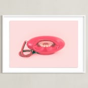 "Call Me Maybe 1" - Art Print in Baby Pink by Deborah Chou - Framed