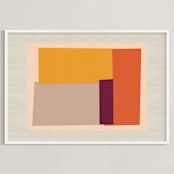 "Come And Stay With Me II" - Art Print in Albers Orange by Alain Castoriano - Framed