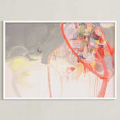 "Red Loops" - Art Print in Rosy Red by Kirsta Benedetti - Framed
