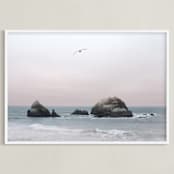 "California Seascape" - Art Print in Pacific Pastel by Wilder California - Framed