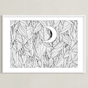 "Peek A Boo" - Art Print in Black & White by Helen H Wu - Framed