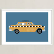 "New York" - Art Print in Taxi by Jenna Holcomb - Framed