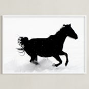 "Free To Be" - Art Print in Black and White by Leslie Le Coq - Framed
