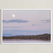 "Juneau Moon" - Art Print in Lavender by Mike Sunu - Framed