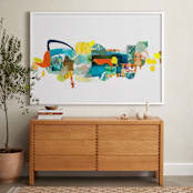 "The Lake and the Trees" - Art Print in Juicy Orange by Erin McCluskey Wheeler - In a Room