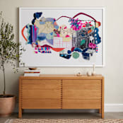 "Pink and Blues Landscape" - Art Print in Fuchsia Pink by Erin McCluskey Wheeler - In a Room