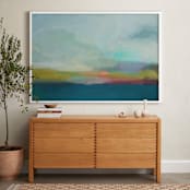 "Morning Walk II" - Art Print in Teal by AlisonJerry - In a Room