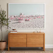 "Miami Pink Beach" - Art Print in Millennial Pink by Heather Loriece - In a Room