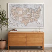 "Detailed map of the USA in rustic styles" - Art Print in Lucille browns by Rosana Laiz Blursbyai - In a Room