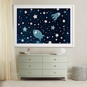 "Through space and time" - Art Print in Prussian blue by raven erebus - In a Room