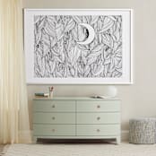"Peek A Boo" - Art Print in Black & White by Helen H Wu - In a Room