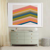 "Retro Stripes" - Art Print in Pool by Beth Vassalo - In a Room