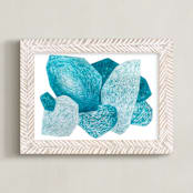 "Sea stones" - Art Print in Deep Sea by Emily Kariniemi - Framed