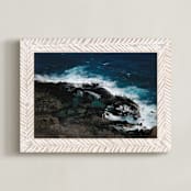 "Tidal Pools & Crashing Waves" - Art Print in Teal Ocean by Whitney Todd - Framed
