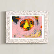 "It's Always Sunny Series 2" - Art Print in Yellow and Pink by Angela Simeone - Framed