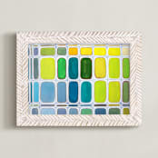 "Lithium Field" - Art Print in Turquoise by Jane Clark - Framed