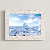 "Wintry Matterhorn" - Art Print in Pastel Blue by Ying C. - Framed
