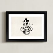 "Mickey is riding the bicycle backwards" - Art Print in Craft by Sumak Studio - Framed