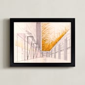 "Concourse" - Art Print in Sunflower Gold by Paul Devitt - Framed