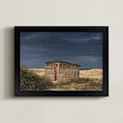"The ocean shed" - Art Print in Tan by Lucia Coppola - Framed
