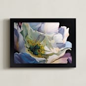 "Opalescence Petal" - Art Print in Black Opalescence by Mandy Trimble Leonard - Framed
