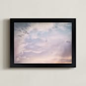 "Dark Clouds at Sunset" - Art Print in Sunset pink by Carol Schiraldi - Framed