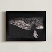 "Majestic Humpback Whale" - Art Print in Deep Sea by Sabrin Deirani - Framed