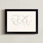 "Three Faces" - Art Print in Eggshell White by Kirsta Benedetti - Framed