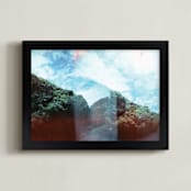 "Manuel Antonio Rocks" - Art Print in forest green by Meghan Quinn - Framed