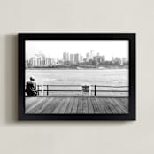 "NYC Viewpoint" - Art Print in Black and White by Debra Pruskowski - Framed