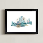 "City Dream" - Art Print in Haze by Field and Sky - Framed