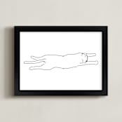 "Sleepy Kitty" - Art Print in White by Tyler Tea - Framed