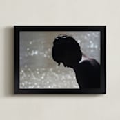 "The boy and the sea" - Art Print in black and green by Juliano Lamb - Framed