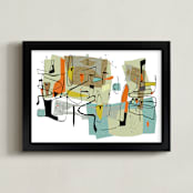 "fairview 1954" - Art Print in seafoam green by edwin wade - Framed