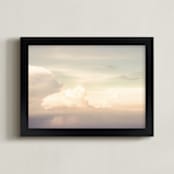 "Flying With Clouds" - Art Print in yellow by Qing Ji - Framed