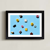 "Liquorice" - Art Print in Pool blue by Laura Garner - Framed