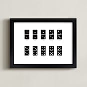 "Counting Dominoes" - Art Print in Classic Black by Snow and Ivy - Framed