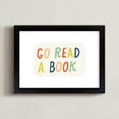 "Go Read a Book" - Art Print in Terra Cotta by Rachel K. Swanson - Framed