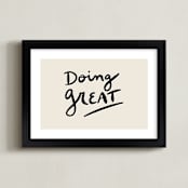 "Doing Great" - Art Print in Off White by Erika Firm - Framed