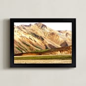 "Gylltu-Fjöllin" - Art Print in Sand by Miranda Mol - Framed