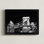 "Danube Nights" - Art Print in Black and White by Mark Kirby - Framed