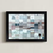 "Sea Glass" - Art Print in light blue by Hadas Tal - Framed