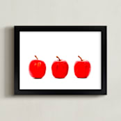 "Red Apples" - Art Print in Red & White by Katrina Leandro - Framed