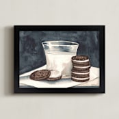 "Milk & Cookies by Stephanie Toral" - Art Print in Payne's Grey by Stephanie Toral - Framed