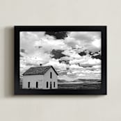 "Solo" - Art Print in Clouds of black and white by Leslie Le Coq - Framed