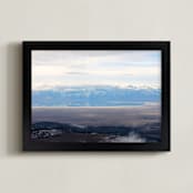 "Peaceful Reflections" - Art Print in mountain blue by Jeff Vilkin - Framed